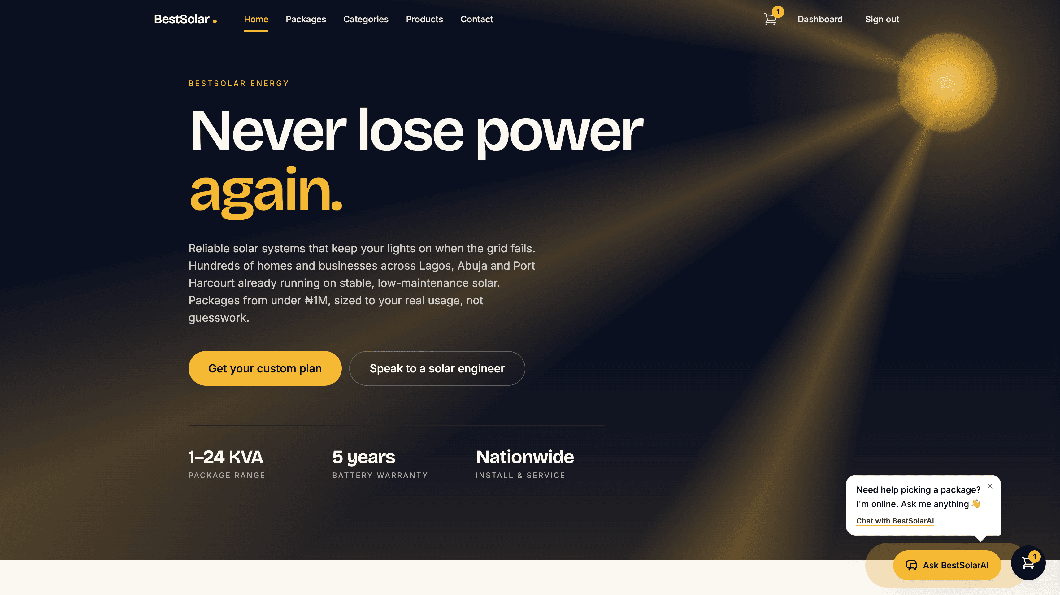 BestSolar Energy hero — Never lose power again
